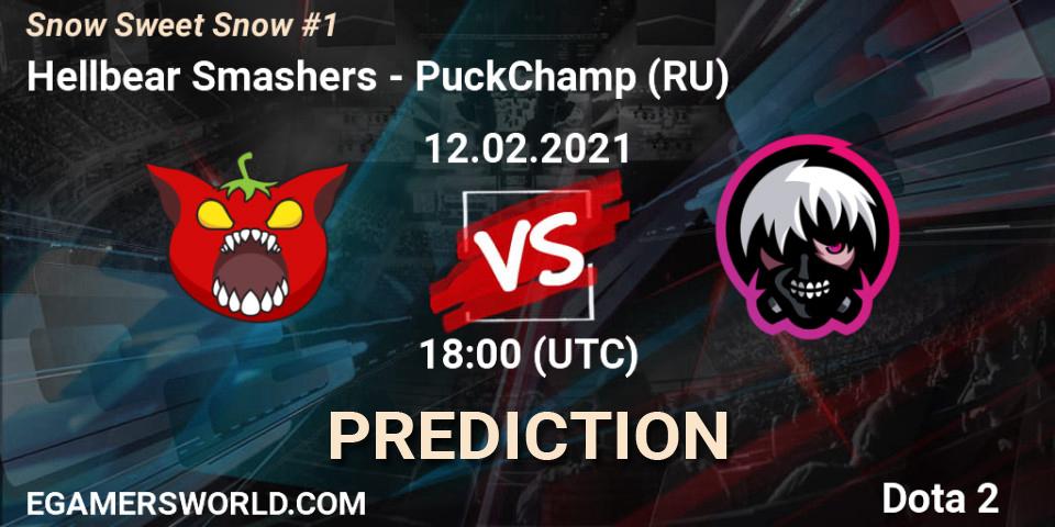 Hellbear Smashers vs PuckChamp (RU): Match Prediction. 12.02.2021 at 17:58, Dota 2, Snow Sweet Snow #1