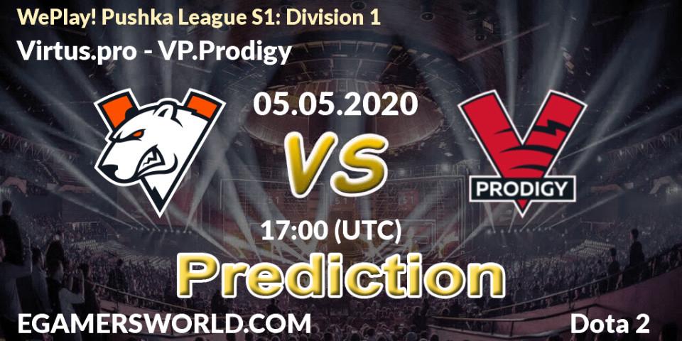 Virtus.pro vs VP.Prodigy: Match Prediction. 05.05.2020 at 16:18, Dota 2, WePlay! Pushka League S1: Division 1