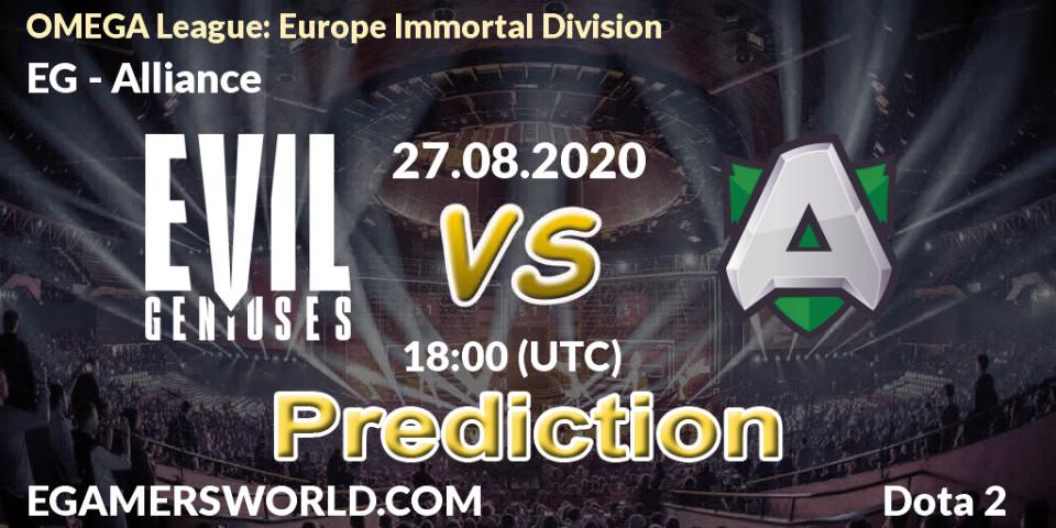EG vs Alliance: Match Prediction. 27.08.20, Dota 2, OMEGA League: Europe Immortal Division