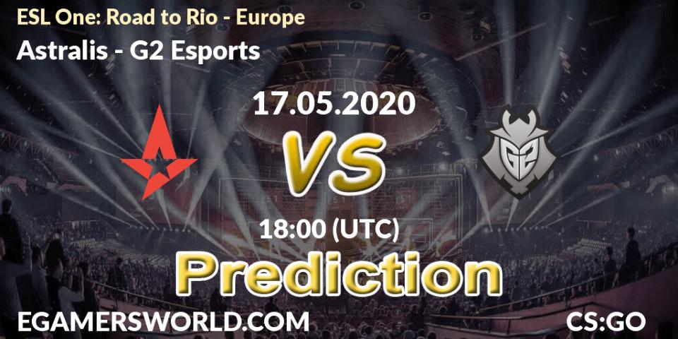 Astralis vs G2 Esports: Match Prediction. 17.05.2020 at 18:00, Counter-Strike (CS2), ESL One: Road to Rio - Europe