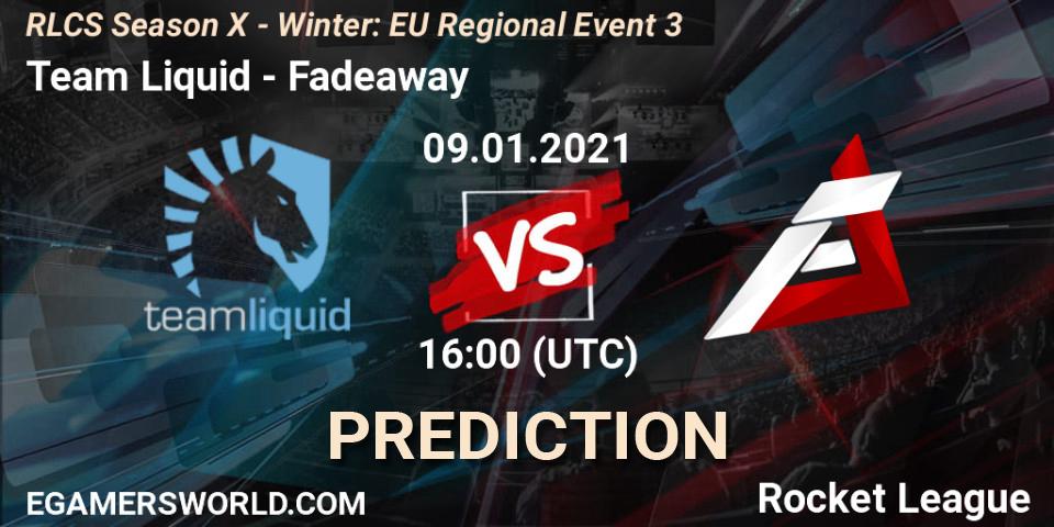 Team Liquid vs Fadeaway: Match Prediction. 09.01.21, Rocket League, RLCS Season X - Winter: EU Regional Event 3