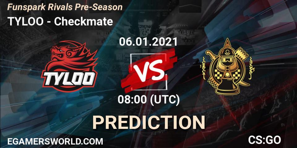 TYLOO vs Checkmate: Match Prediction. 06.01.2021 at 08:00, Counter-Strike (CS2), Funspark Rivals Pre-Season