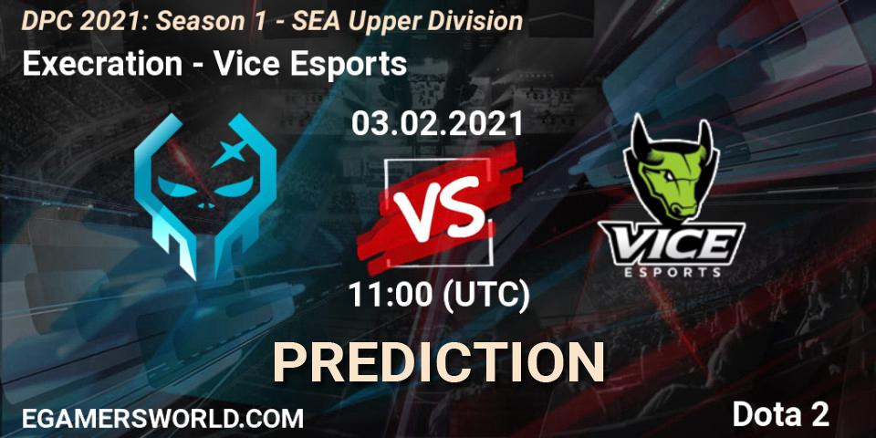 Execration vs Vice Esports: Match Prediction. 03.02.2021 at 12:21, Dota 2, DPC 2021: Season 1 - SEA Upper Division