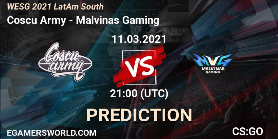 Coscu Army vs Malvinas Gaming: Match Prediction. 11.03.2021 at 21:00, Counter-Strike (CS2), WESG 2021 LatAm South