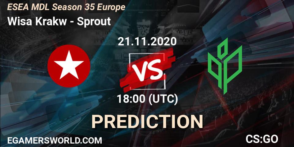 Wisła Kraków vs Sprout: Match Prediction. 21.11.2020 at 14:00, Counter-Strike (CS2), ESEA MDL Season 35 Europe