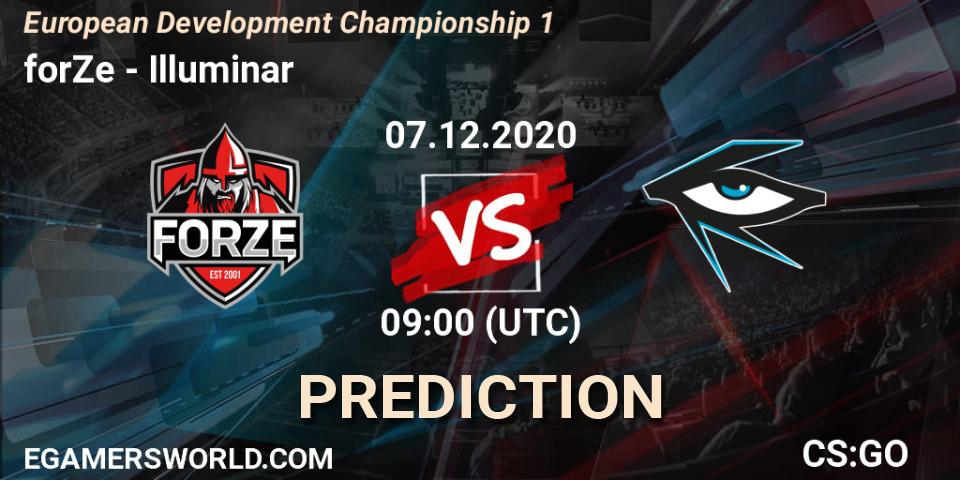 forZe vs Illuminar: Match Prediction. 07.12.2020 at 09:00, Counter-Strike (CS2), European Development Championship 1