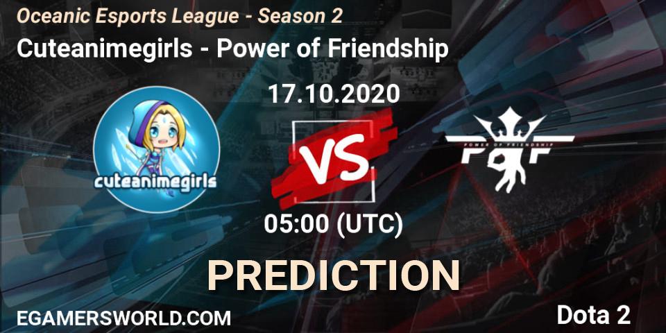 Cuteanimegirls vs Power of Friendship: Match Prediction. 17.10.2020 at 08:01, Dota 2, Oceanic Esports League - Season 2