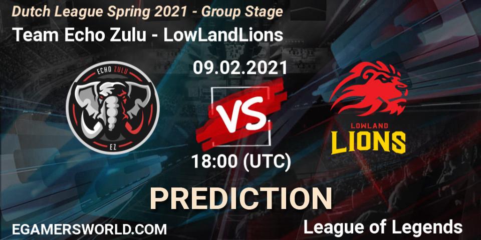 Team Echo Zulu vs LowLandLions: Match Prediction. 09.02.2021 at 18:00, LoL, Dutch League Spring 2021 - Group Stage