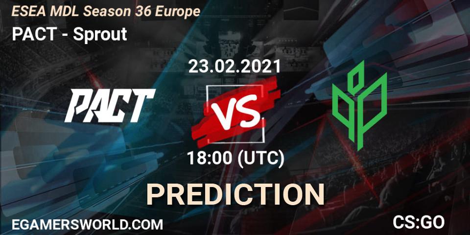 PACT vs Sprout: Match Prediction. 12.03.2021 at 18:05, Counter-Strike (CS2), MDL ESEA Season 36: Europe - Premier division