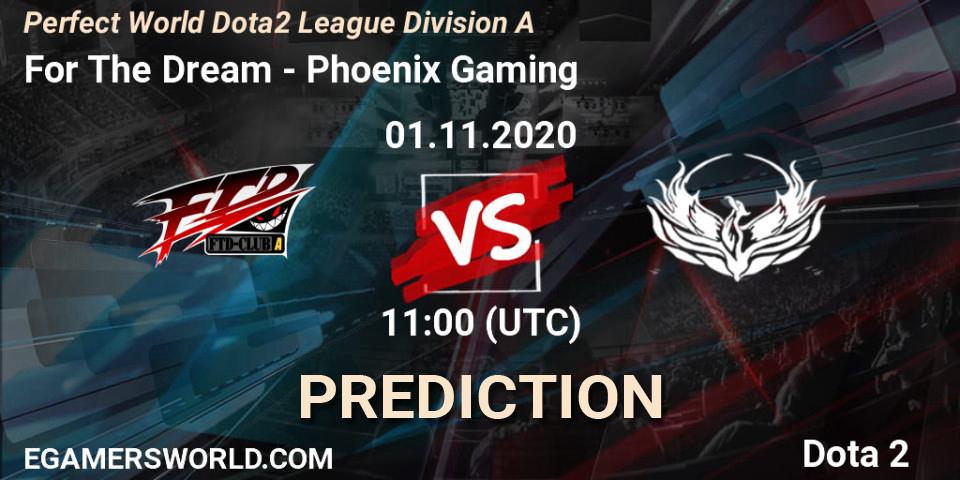 For The Dream vs Phoenix Gaming: Match Prediction. 01.11.20, Dota 2, Perfect World Dota2 League Division A