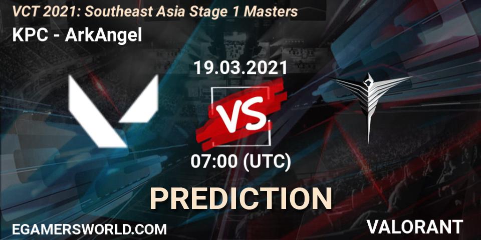 KPC vs ArkAngel: Match Prediction. 19.03.2021 at 07:00, VALORANT, VCT 2021: Southeast Asia Stage 1 Masters