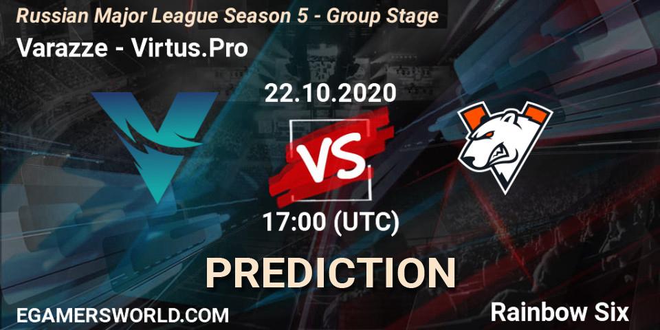 Varazze vs Virtus.Pro: Match Prediction. 22.10.2020 at 17:00, Rainbow Six, Russian Major League Season 5 - Group Stage