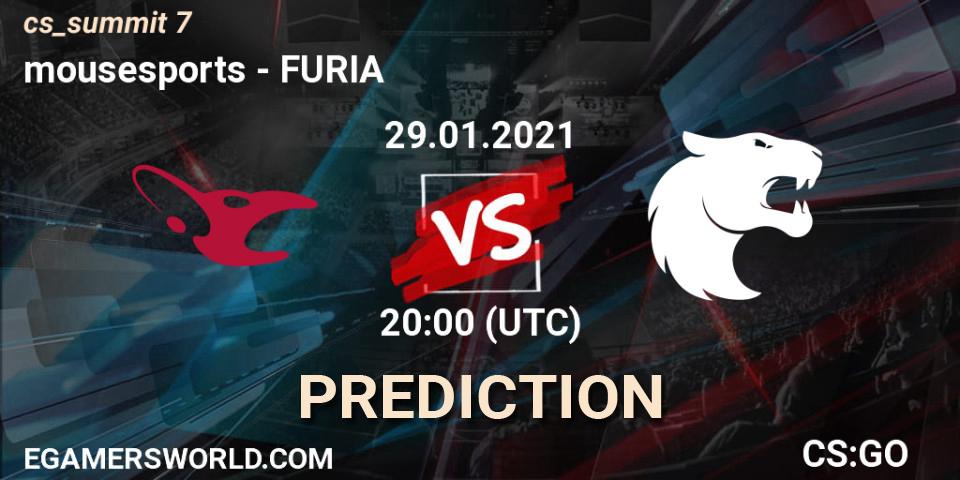 mousesports vs FURIA: Match Prediction. 29.01.2021 at 20:15, Counter-Strike (CS2), cs_summit 7