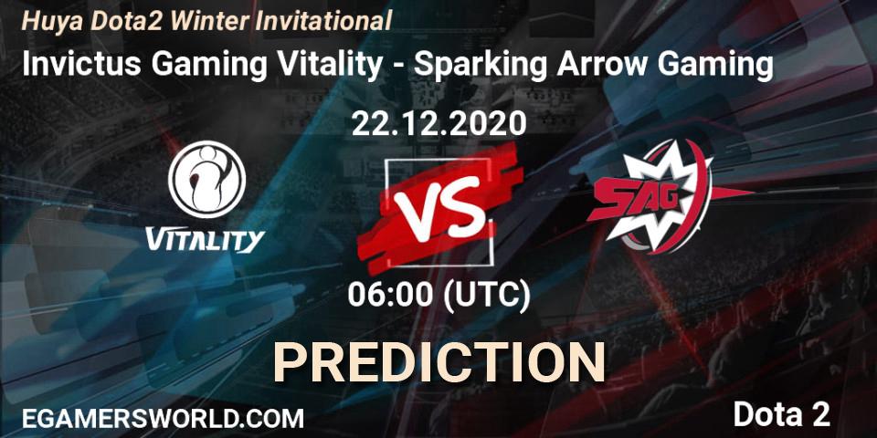 Invictus Gaming Vitality vs Sparking Arrow Gaming: Match Prediction. 22.12.2020 at 06:08, Dota 2, Huya Dota2 Winter Invitational
