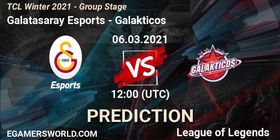 Galatasaray Esports vs Galakticos: Match Prediction. 06.03.2021 at 12:00, LoL, TCL Winter 2021 - Group Stage