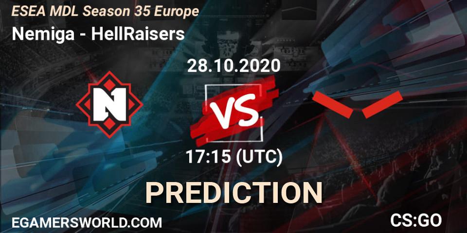 Nemiga vs HellRaisers: Match Prediction. 28.10.2020 at 17:15, Counter-Strike (CS2), ESEA MDL Season 35 Europe
