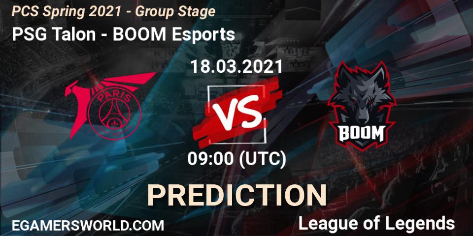 PSG Talon vs BOOM Esports: Match Prediction. 18.03.2021 at 09:00, LoL, PCS Spring 2021 - Group Stage