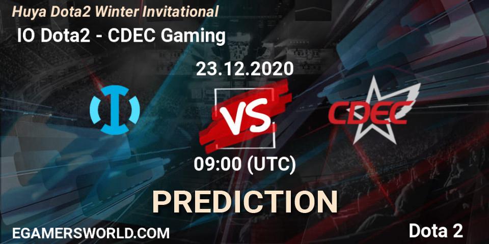  IO Dota2 vs CDEC Gaming: Match Prediction. 23.12.2020 at 07:54, Dota 2, Huya Dota2 Winter Invitational