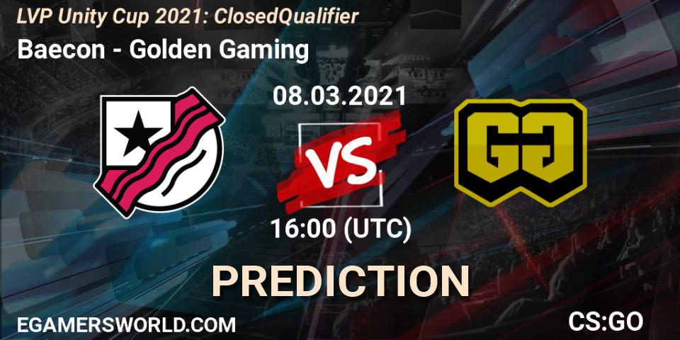 Baecon vs Golden Gaming: Match Prediction. 08.03.21, CS2 (CS:GO), LVP Unity Cup Spring 2021: Closed Qualifier