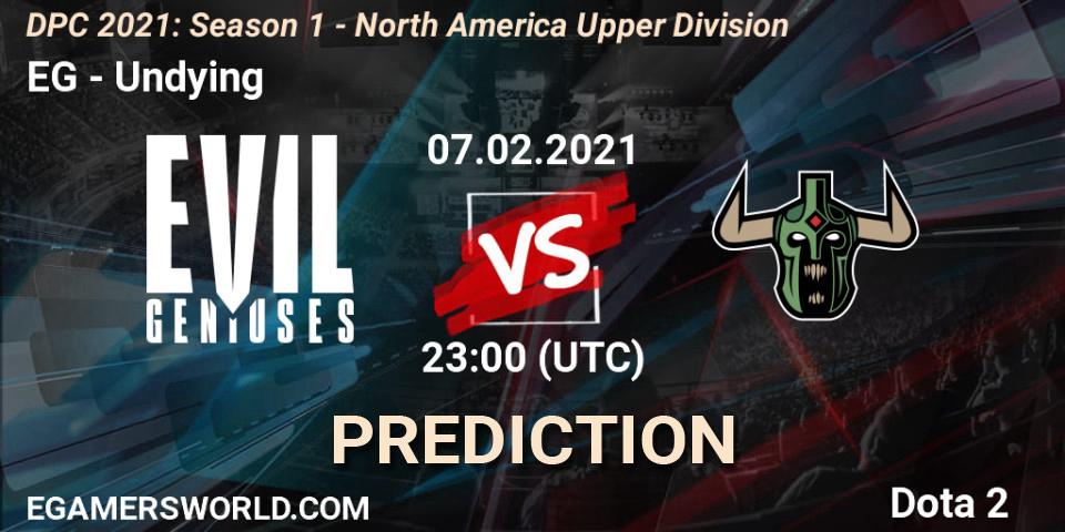 EG vs Undying: Match Prediction. 07.02.21, Dota 2, DPC 2021: Season 1 - North America Upper Division