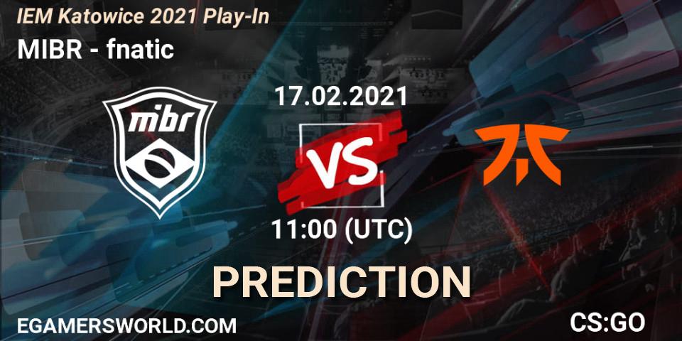 MIBR vs fnatic: Match Prediction. 17.02.21, CS2 (CS:GO), IEM Katowice 2021 Play-In