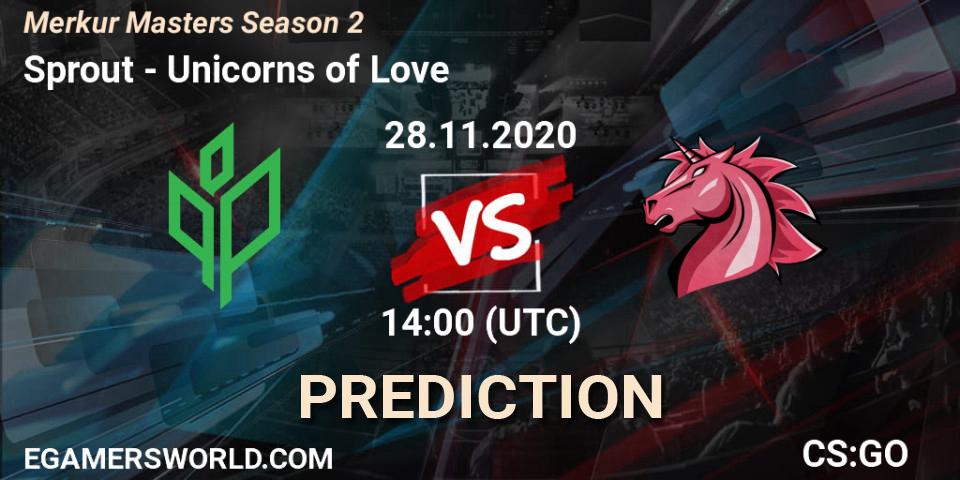 Sprout vs Unicorns of Love: Match Prediction. 28.11.2020 at 14:00, Counter-Strike (CS2), Merkur Masters Season 2