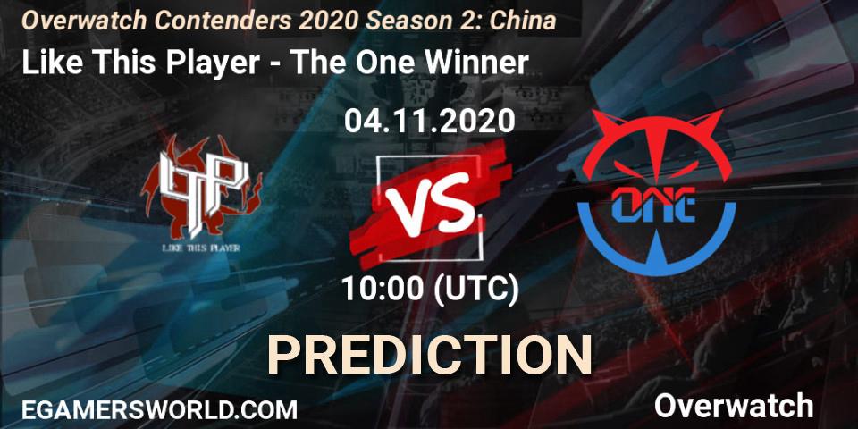 Like This Player vs The One Winner: Match Prediction. 04.11.20, Overwatch, Overwatch Contenders 2020 Season 2: China