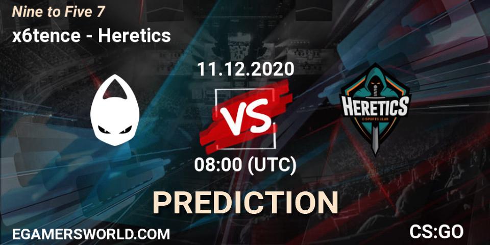 x6tence vs Heretics: Match Prediction. 11.12.20, CS2 (CS:GO), Nine to Five 7