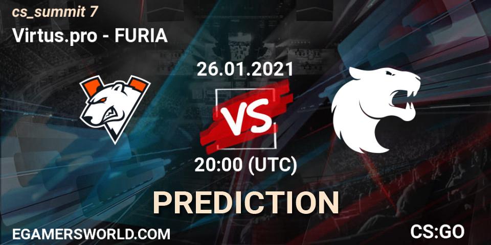 Virtus.pro vs FURIA: Match Prediction. 26.01.2021 at 20:00, Counter-Strike (CS2), cs_summit 7