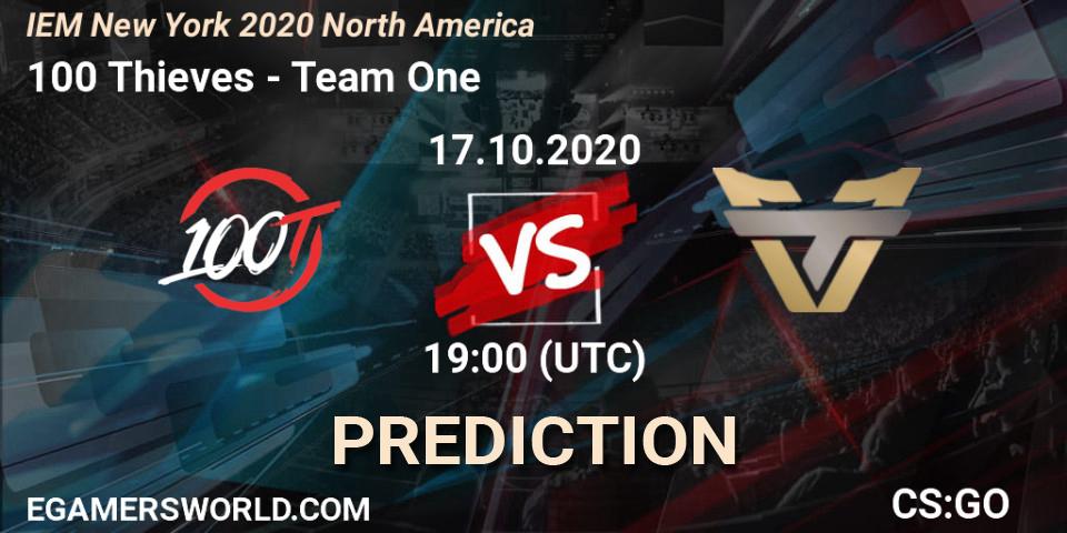 100 Thieves vs Team One: Match Prediction. 17.10.20, CS2 (CS:GO), IEM New York 2020 North America