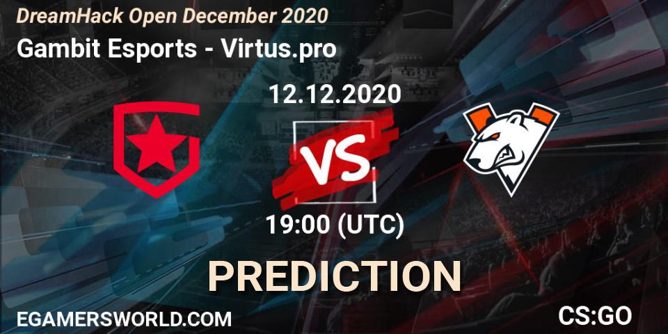 Gambit Esports vs Virtus.pro: Match Prediction. 12.12.2020 at 18:40, Counter-Strike (CS2), DreamHack Open December 2020