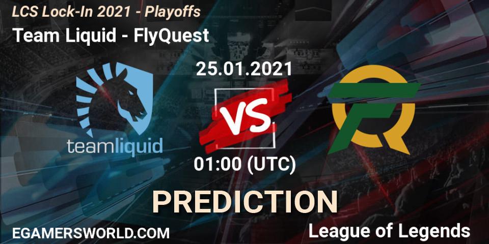Team Liquid vs FlyQuest: Match Prediction. 24.01.2021 at 22:40, LoL, LCS Lock-In 2021 - Playoffs