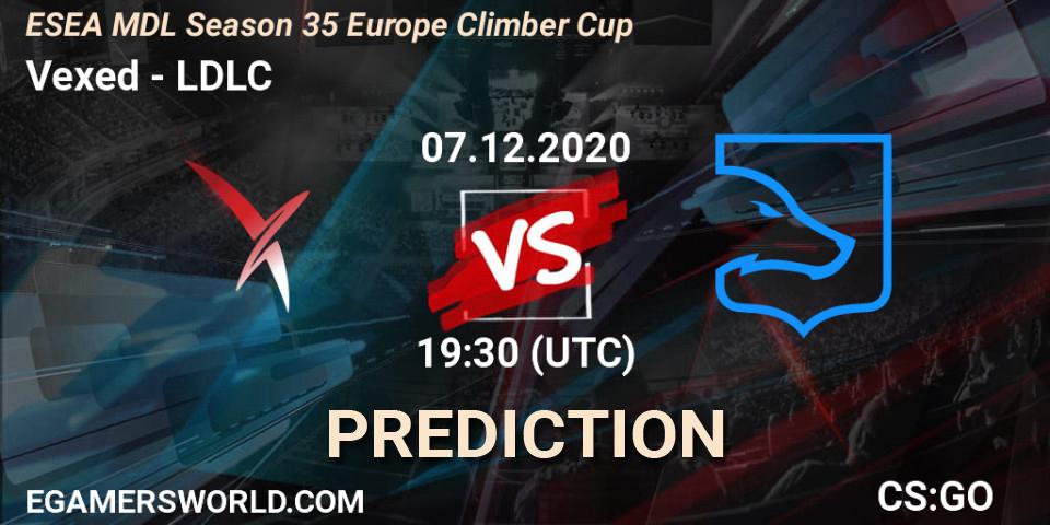 Vexed vs LDLC: Match Prediction. 07.12.2020 at 19:30, Counter-Strike (CS2), ESEA MDL Season 35 Europe Climber Cup