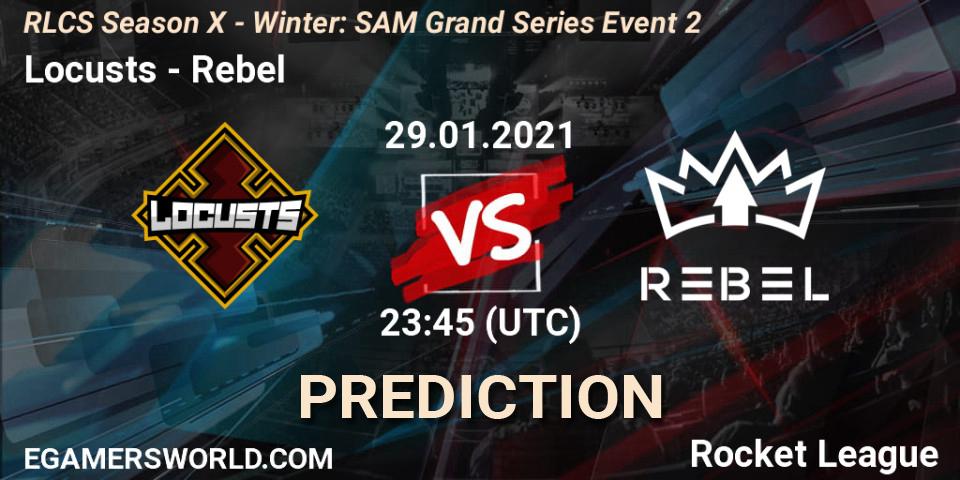 Locusts vs Rebel: Match Prediction. 29.01.2021 at 23:45, Rocket League, RLCS Season X - Winter: SAM Grand Series Event 2