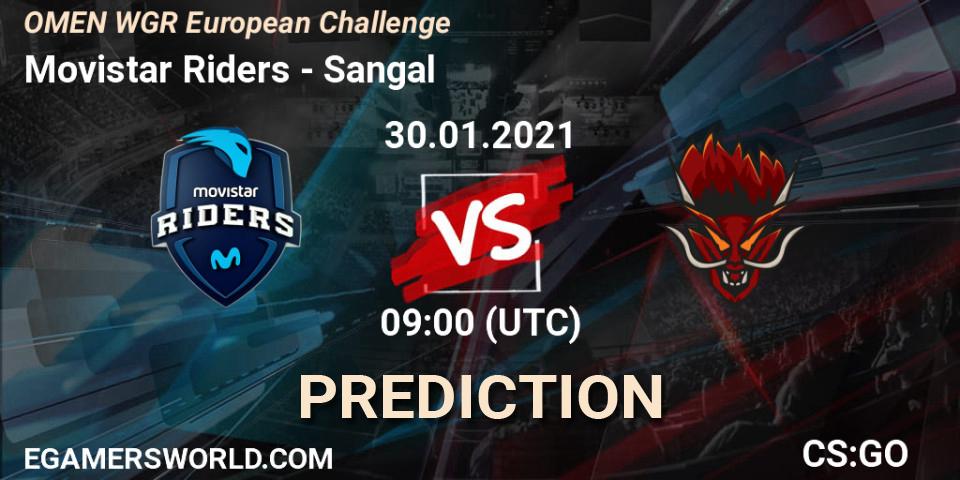 Movistar Riders vs Sangal: Match Prediction. 30.01.2021 at 10:00, Counter-Strike (CS2), OMEN WGR European Challenge