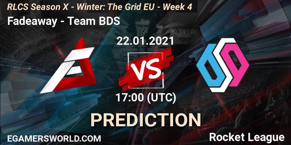 Fadeaway vs Team BDS: Match Prediction. 22.01.2021 at 17:00, Rocket League, RLCS Season X - Winter: The Grid EU - Week 4