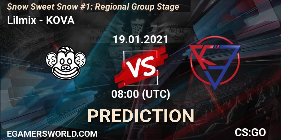 Lilmix vs KOVA: Match Prediction. 19.01.2021 at 08:00, Counter-Strike (CS2), Snow Sweet Snow #1: Regional Group Stage