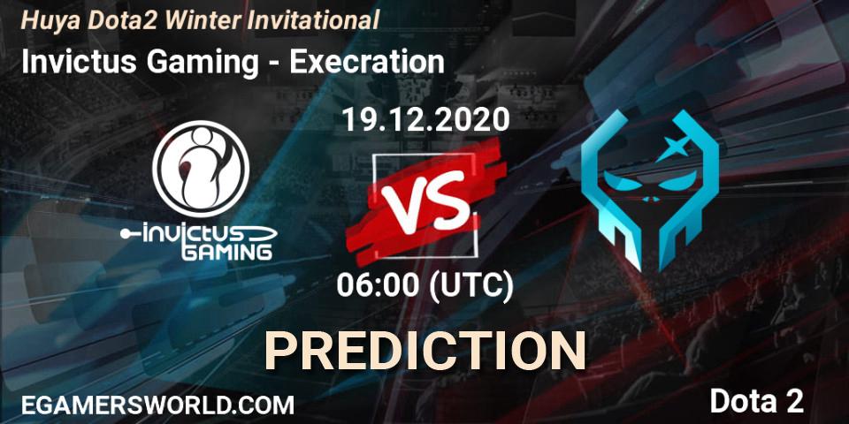 Invictus Gaming vs Execration: Match Prediction. 19.12.2020 at 06:01, Dota 2, Huya Dota2 Winter Invitational