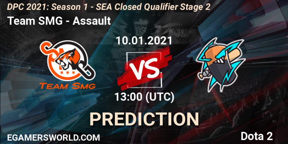 Team SMG vs Assault: Match Prediction. 10.01.2021 at 13:44, Dota 2, DPC 2021: Season 1 - SEA Closed Qualifier Stage 2