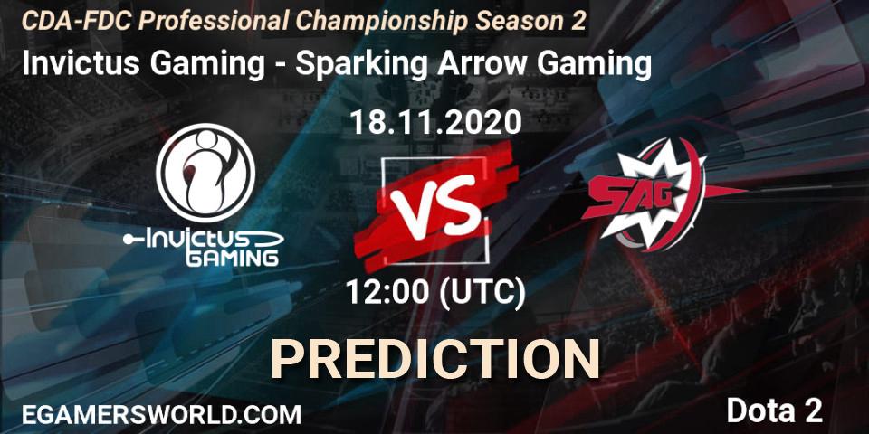 Invictus Gaming vs Sparking Arrow Gaming: Match Prediction. 18.11.2020 at 11:11, Dota 2, CDA-FDC Professional Championship Season 2