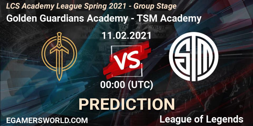 Golden Guardians Academy vs TSM Academy: Match Prediction. 11.02.2021 at 00:00, LoL, LCS Academy League Spring 2021 - Group Stage