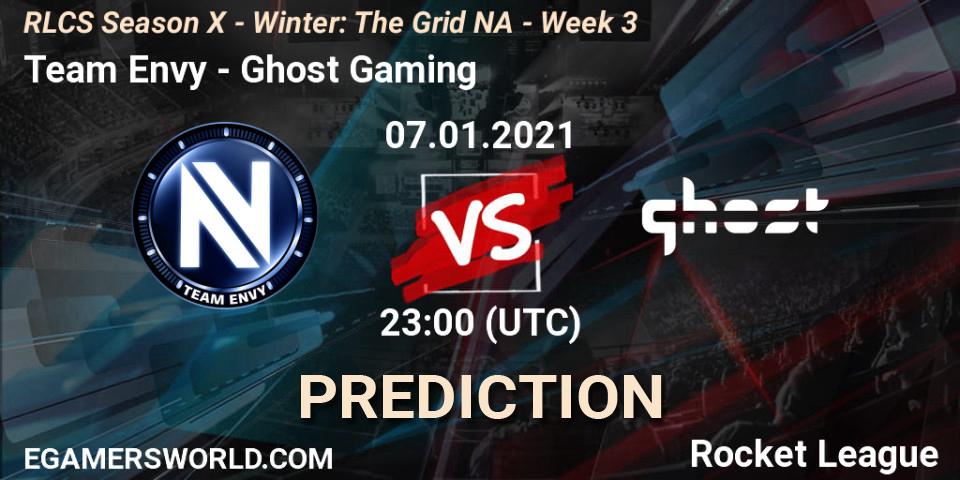Team Envy vs Ghost Gaming: Match Prediction. 14.01.2021 at 23:00, Rocket League, RLCS Season X - Winter: The Grid NA - Week 3