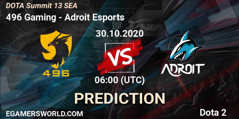 496 Gaming vs Adroit Esports: Match Prediction. 26.10.20, Dota 2, DOTA Summit 13: SEA