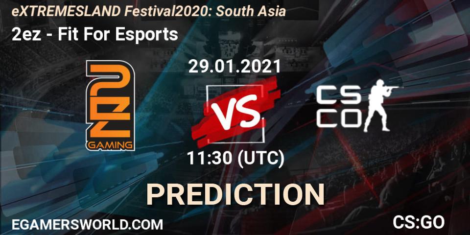 2ez vs Fit For Esports: Match Prediction. 29.01.2021 at 11:30, Counter-Strike (CS2), eXTREMESLAND Festival 2020: South Asia