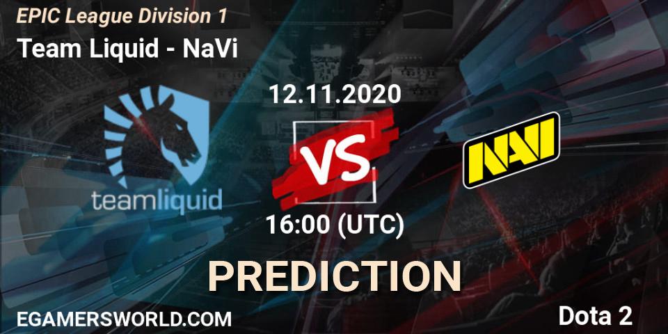 Team Liquid vs NaVi: Match Prediction. 12.11.20, Dota 2, EPIC League Division 1
