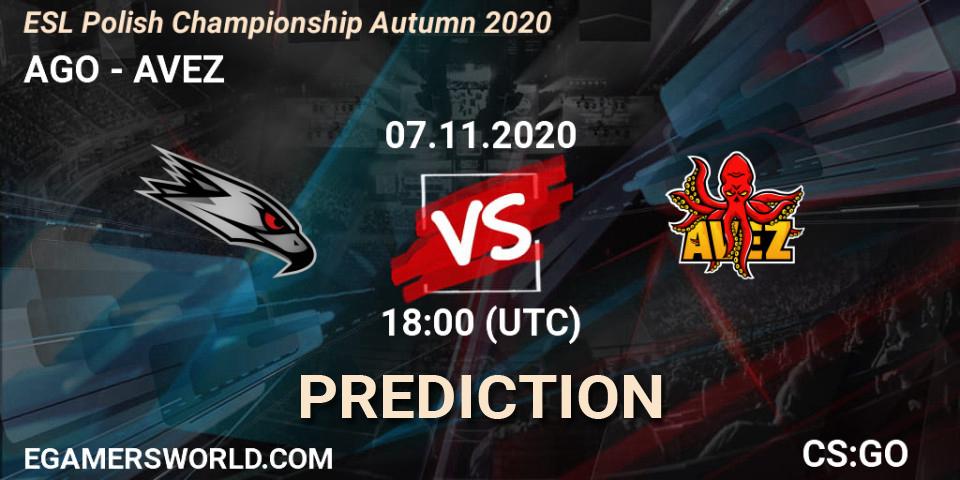 AGO vs AVEZ: Match Prediction. 07.11.2020 at 18:00, Counter-Strike (CS2), ESL Mistrzostwa Polski - Fall 2020