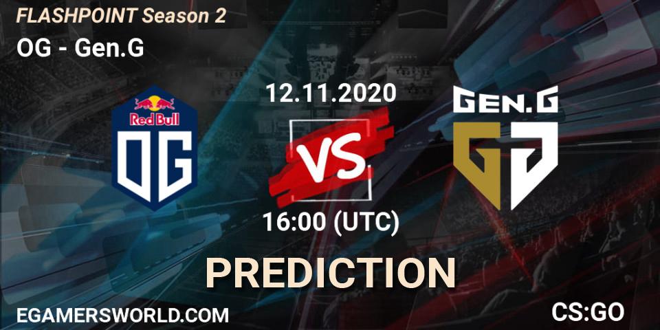 OG vs Gen.G: Match Prediction. 12.11.2020 at 16:10, Counter-Strike (CS2), Flashpoint Season 2