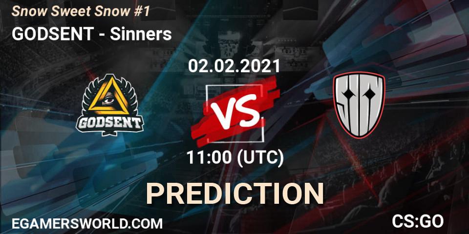 GODSENT vs Sinners: Match Prediction. 02.02.2021 at 11:05, Counter-Strike (CS2), Snow Sweet Snow #1