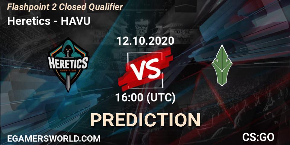 Heretics vs HAVU: Match Prediction. 12.10.2020 at 16:00, Counter-Strike (CS2), Flashpoint 2 Closed Qualifier