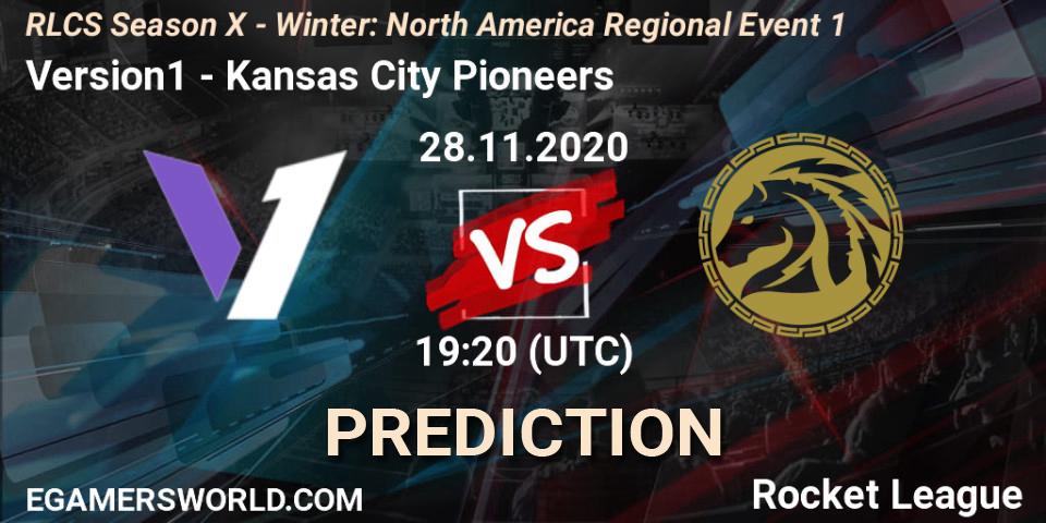 Version1 vs Kansas City Pioneers: Match Prediction. 28.11.2020 at 19:20, Rocket League, RLCS Season X - Winter: North America Regional Event 1